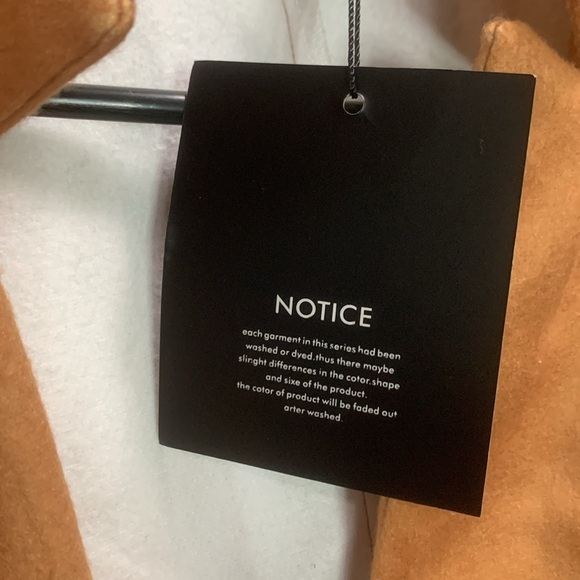 KOANDAILY Tan Black Jacket Wool Striped Collar Buttoned Front - Picture 8 of 10